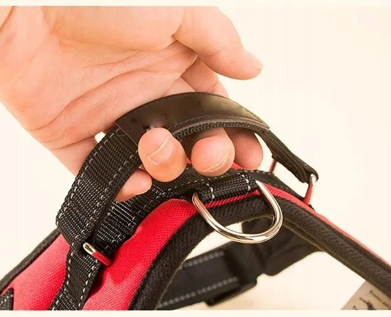DOG HARNESS WALKING STRONG PRESSURE-FREE COMFORTABLE HANDLE 64-84cm size. L Color multicolor