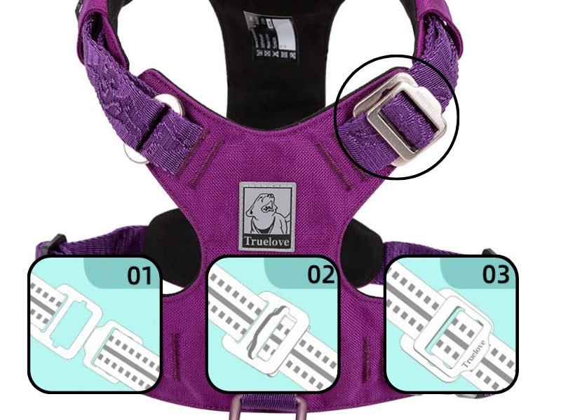 DOG HARNESS WATERPROOF LIGHT TRUELOVE ADVENTURE SOFT PURPLE M Color purple