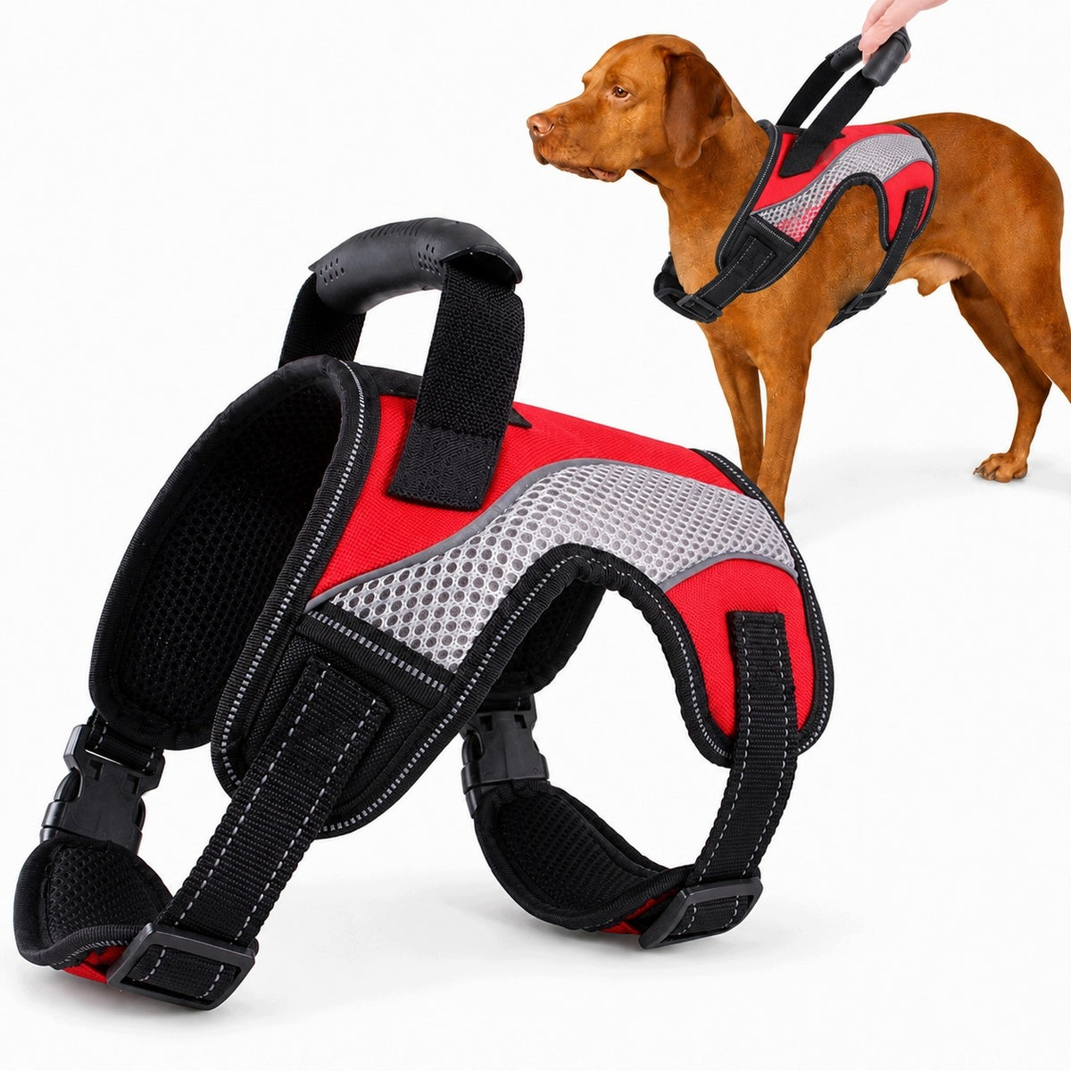 DOG HARNESS WITH CUSHIONED HANDLE ADJUSTABLE REFLECTIVE STRONG XL