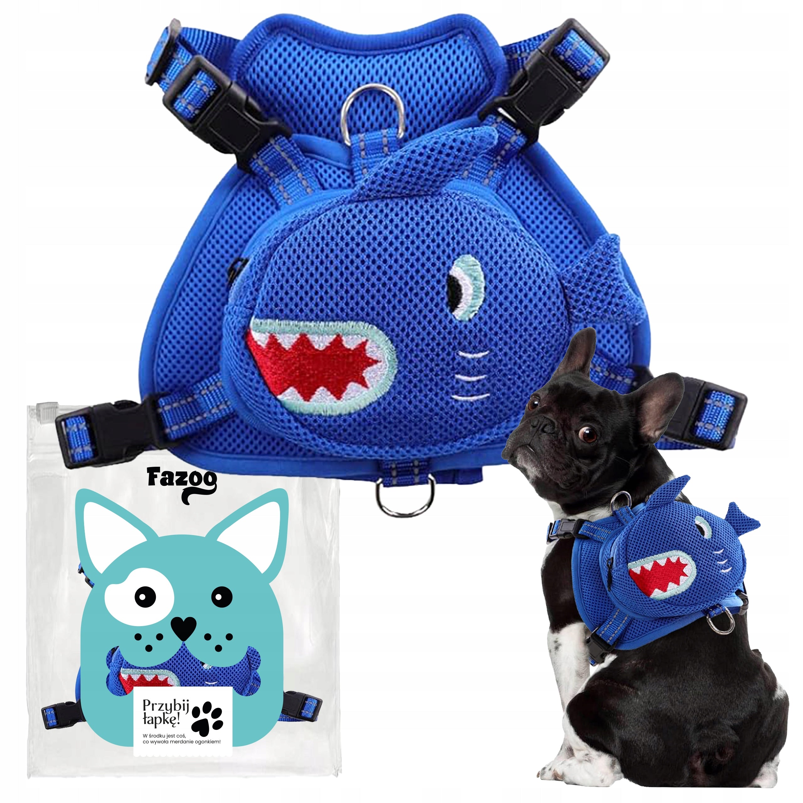 DOG HARNESS Walking Adjustable Pressure-Free With Backpack Breathable XS