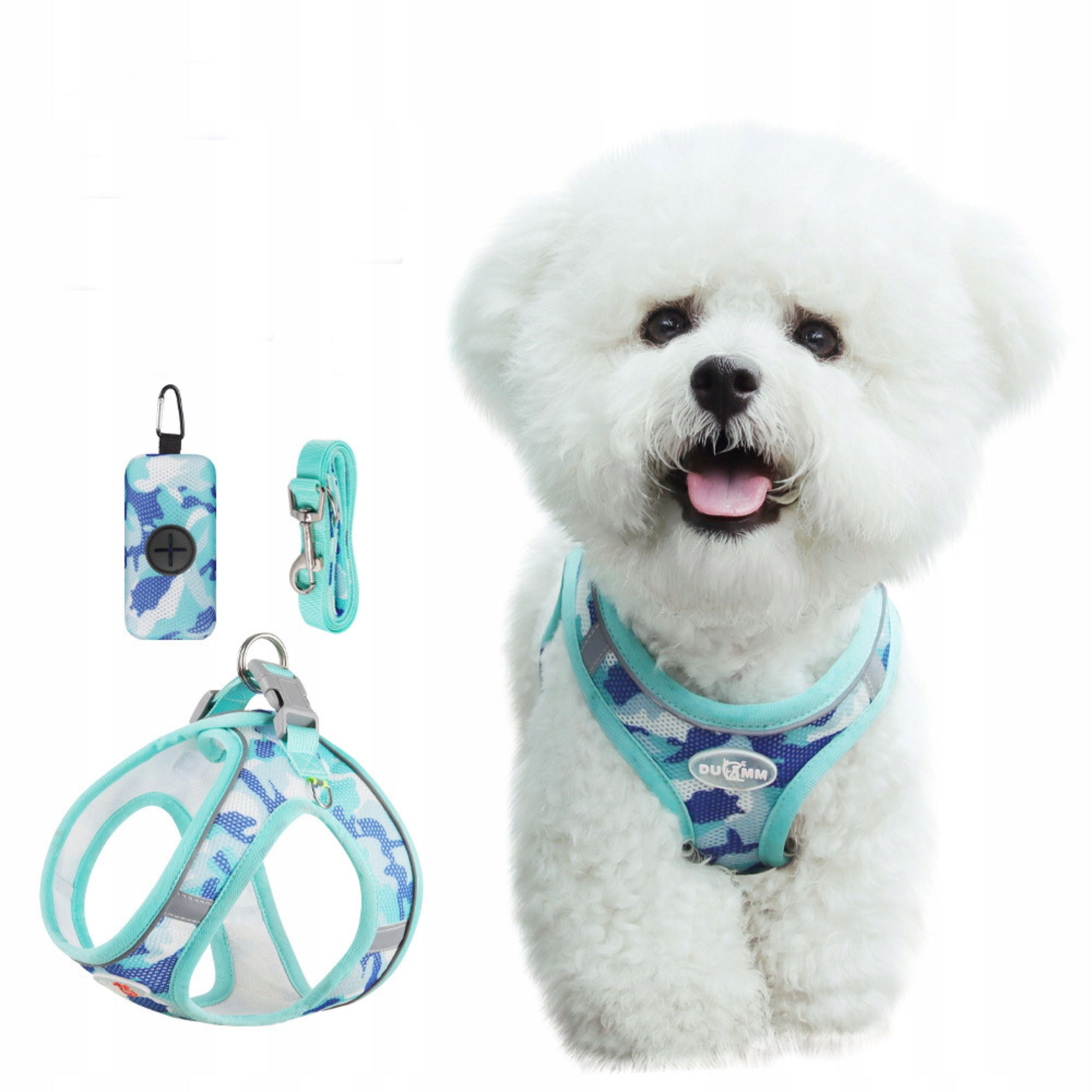DOG HARNESS strong reflective adjustable pressure-free durable turquoise S Brand Yoka