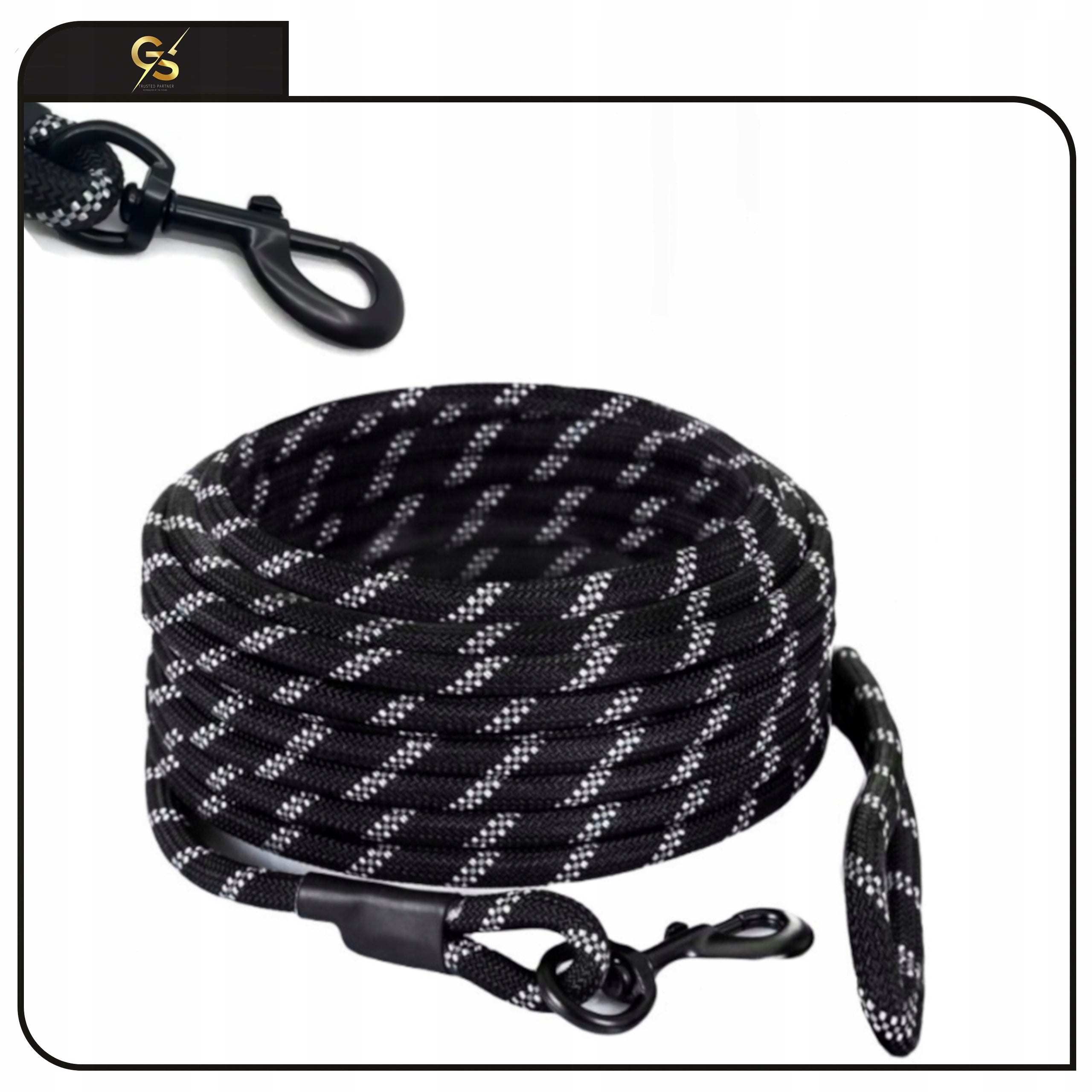 DOG LEASH 10m LONG STRONG ROPE TRAINING ROPE THICK DURABLE COLORS Color black