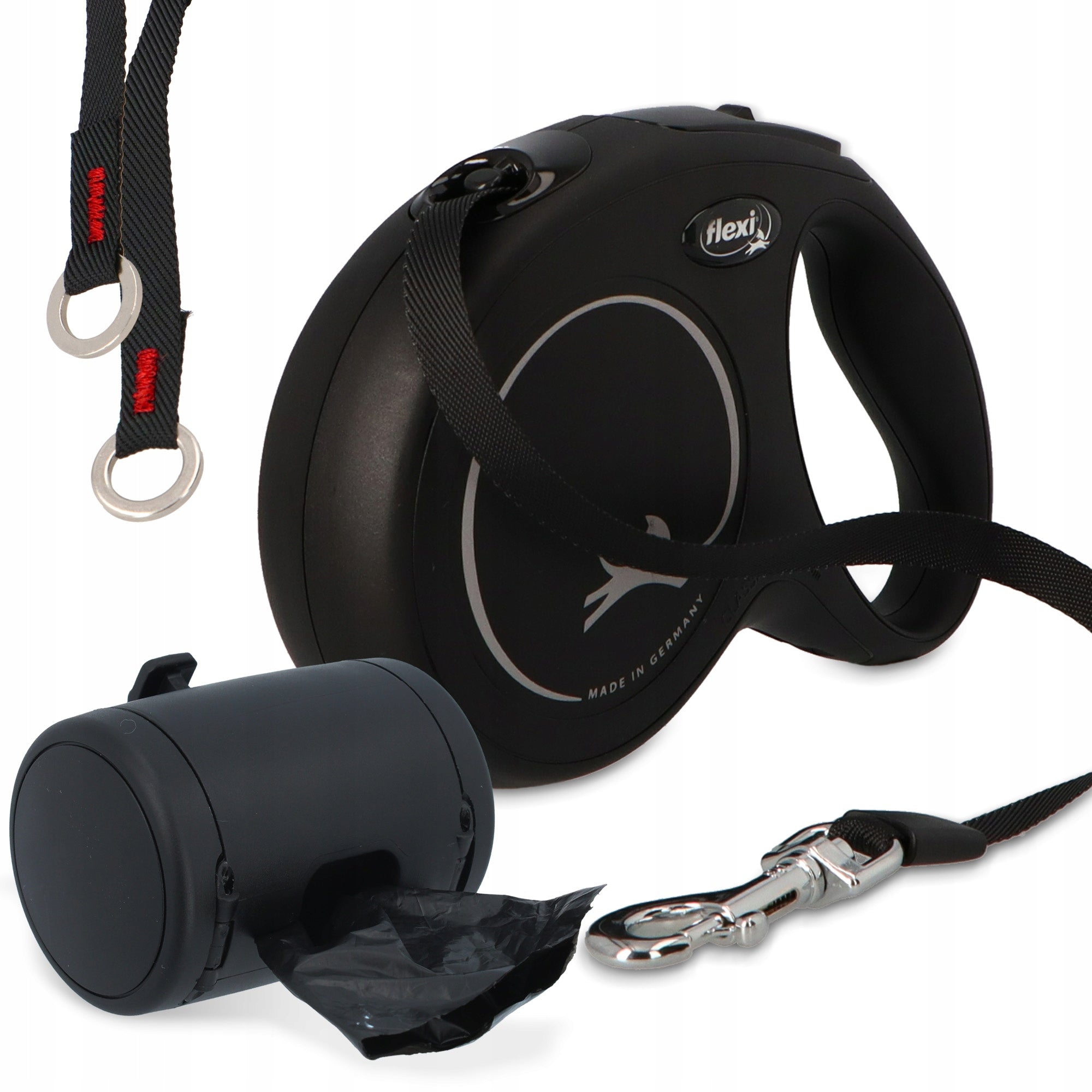 DOG LEASH AUTOMATIC 5m Tape CONTAINER BAGS for Dog Feces MULTI 3O Trade name Smycz automatyczna, pojemnik multi box