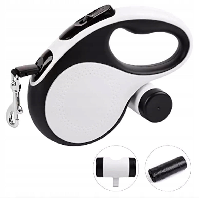 DOG LEASH AUTOMATIC ROLLED TAPE 5M POUCHES LS-05 WHITE SPECDOM