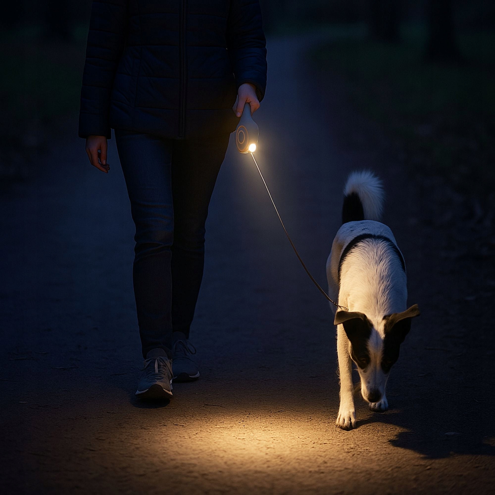 DOG LEASH AUTOMATIC TAPE STRONG 5M LOCK LED FLASHLIGHT ADJUSTABLE AFTER Maximum leash length 5 m