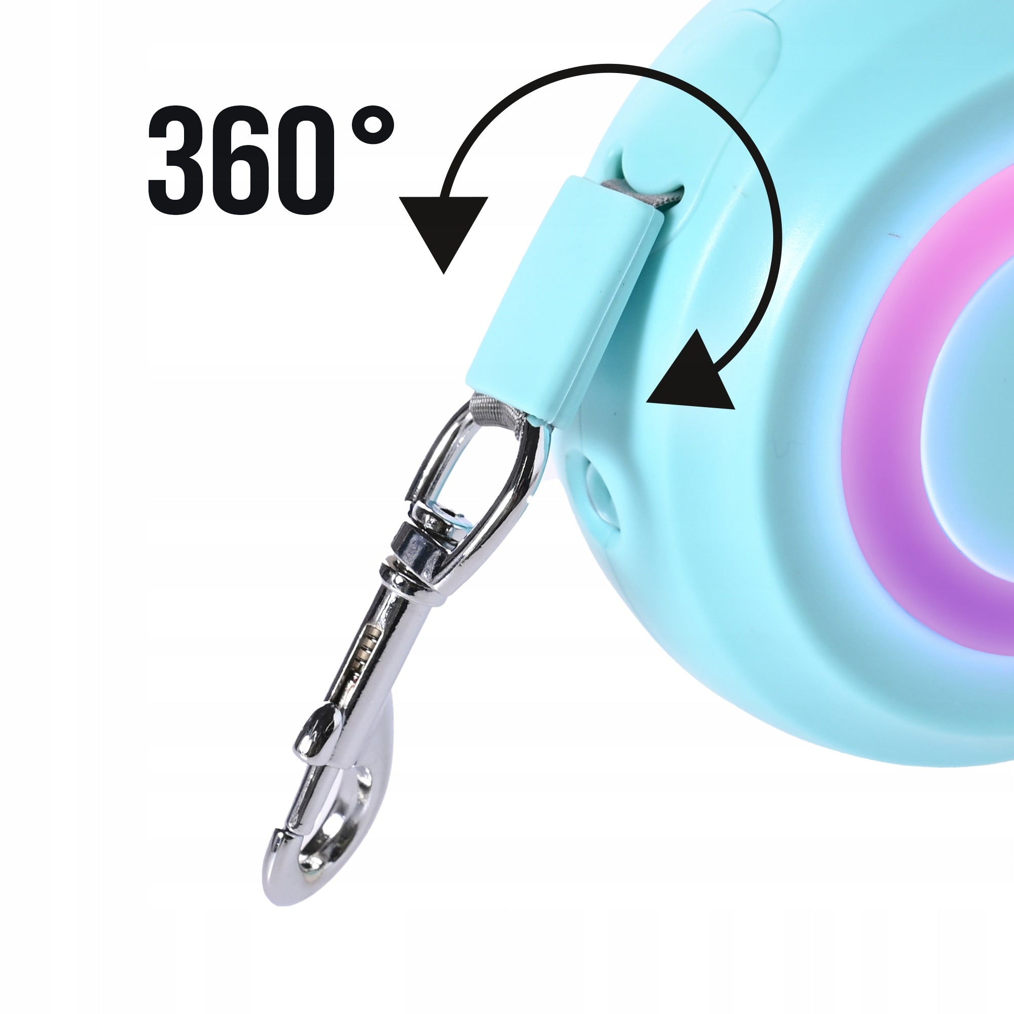 DOG LEASH AUTOMATIC TAPE STRONG 5M LOCK LED FLASHLIGHT ADJUSTABLE MI Color multicolor