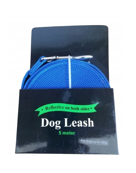 DOG LEASH BLUE BLACK WITH REFLECTORS 5M Brand Free & Easy