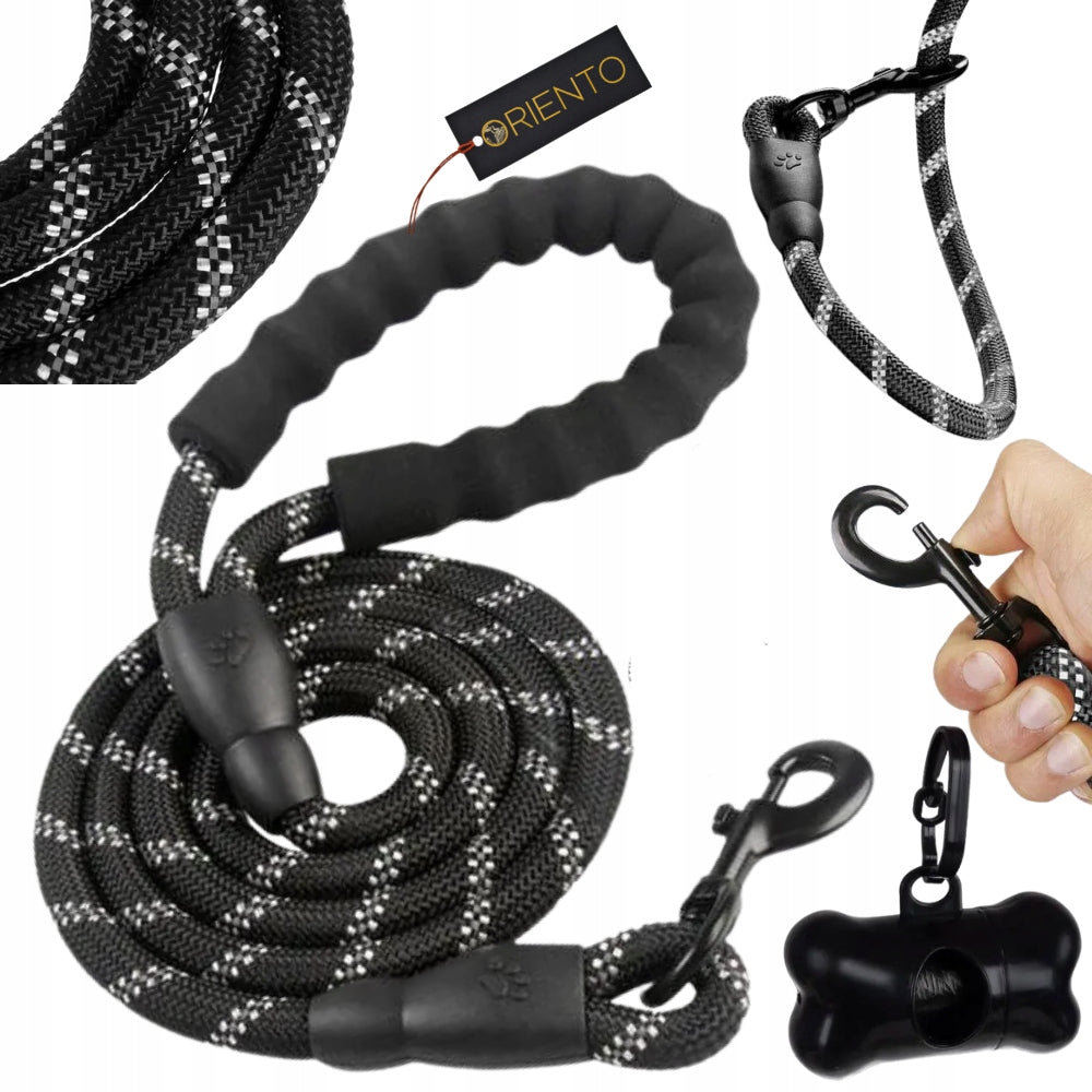 DOG LEASH CORD 3M TRAINING REFLECTIVE THICK STRONG LONG + BAGS CASE