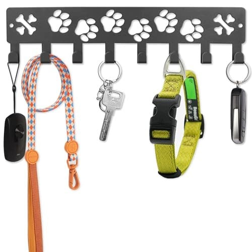 DOG LEASH HOLDER METAL BLACK 8 HOOKS FOR OWNER GIFT Brand no brand