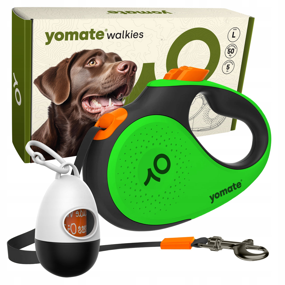 DOG LEASH LONG 5m STRONG AUTOMATIC LEASH 50kg with LOCK MODERN