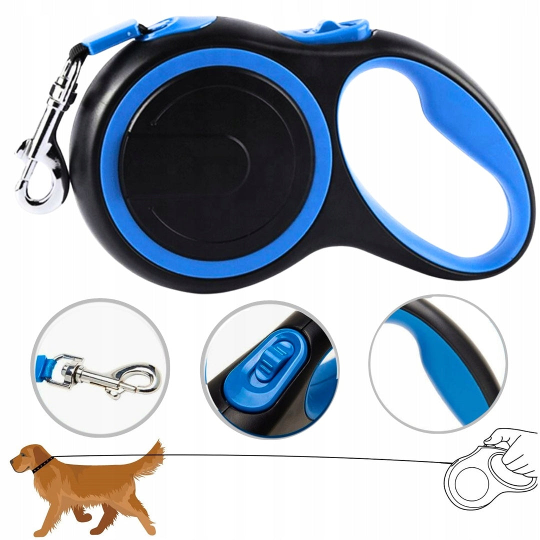 DOG LEASH MONTESSA AUTOMATIC COILED WITH LOCK 20KG 5M