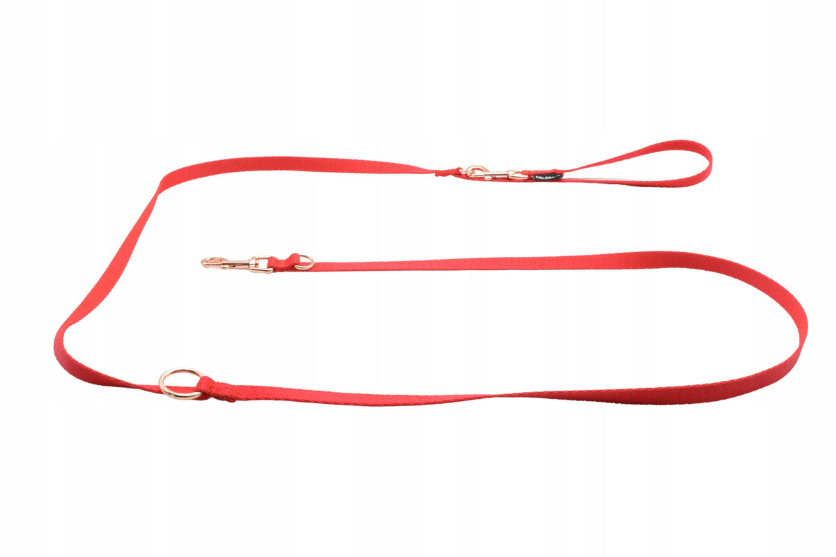 DOG LEASH NELSON-X BASIC GOLD 2 M CARAB. MEDIUM GOLD FITTINGS