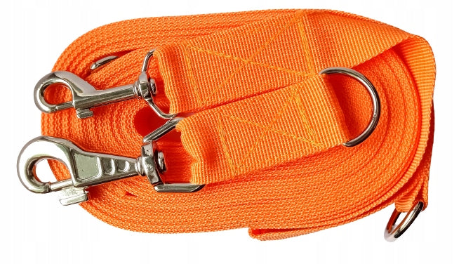 DOG LEASH, REVERSABLE, ADJUSTABLE, LARGE, STRONG CARABINER, 5M, ORANGE