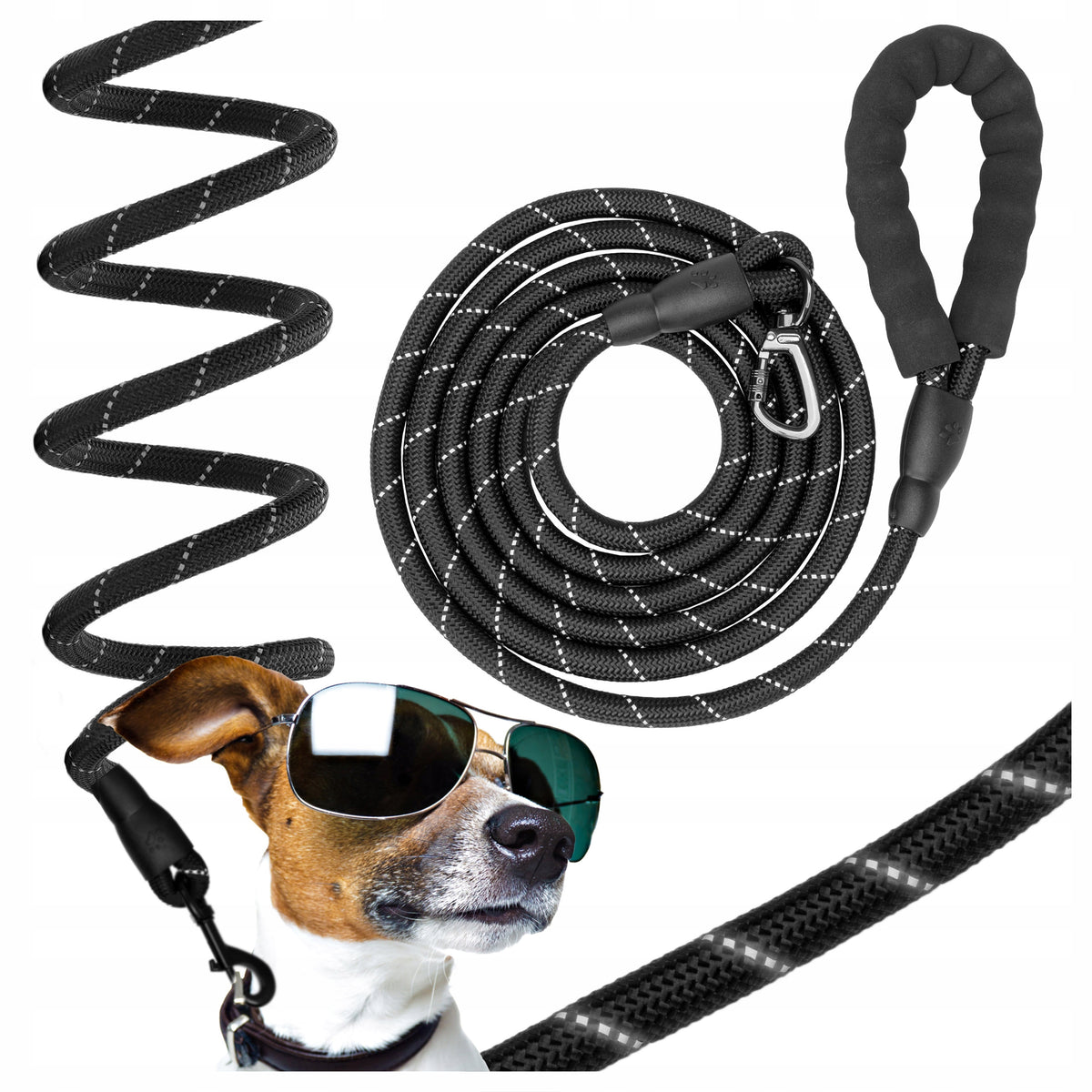 DOG LEASH TRAINING KOBE 3M BLACK REFLECTIVE STRONG WALKING CORD Manufacturer code 4904060402483