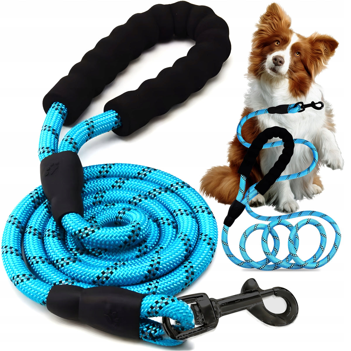 DOG LEASH TRAINING REFLECTIVE CAT CLIP-ON TRAINING STRONG 150CM