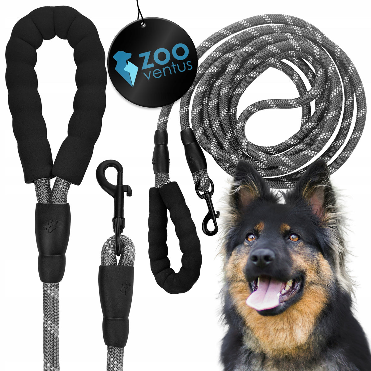 DOG LEASH TRAINING REFLECTIVE DURABLE LONG EXTRA THICK ROPE 5M