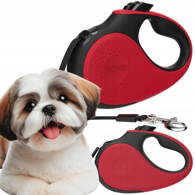 DOG LEASH automatic RETRACTABLE TAPE lock 5 m to 15 kg XCHO Roz. S