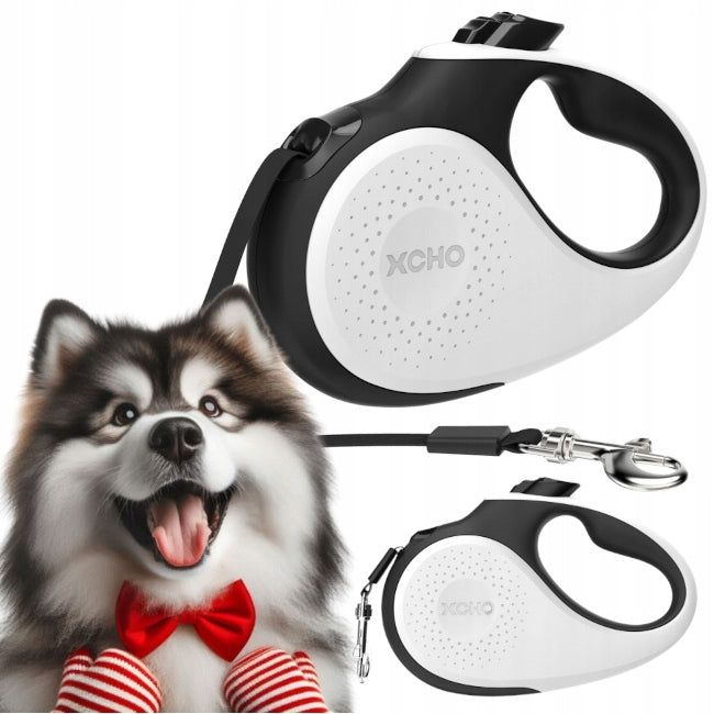 DOG LEASH automatic RETRACTABLE TAPE lock 5 m to 50 kg XCHO Roz. L