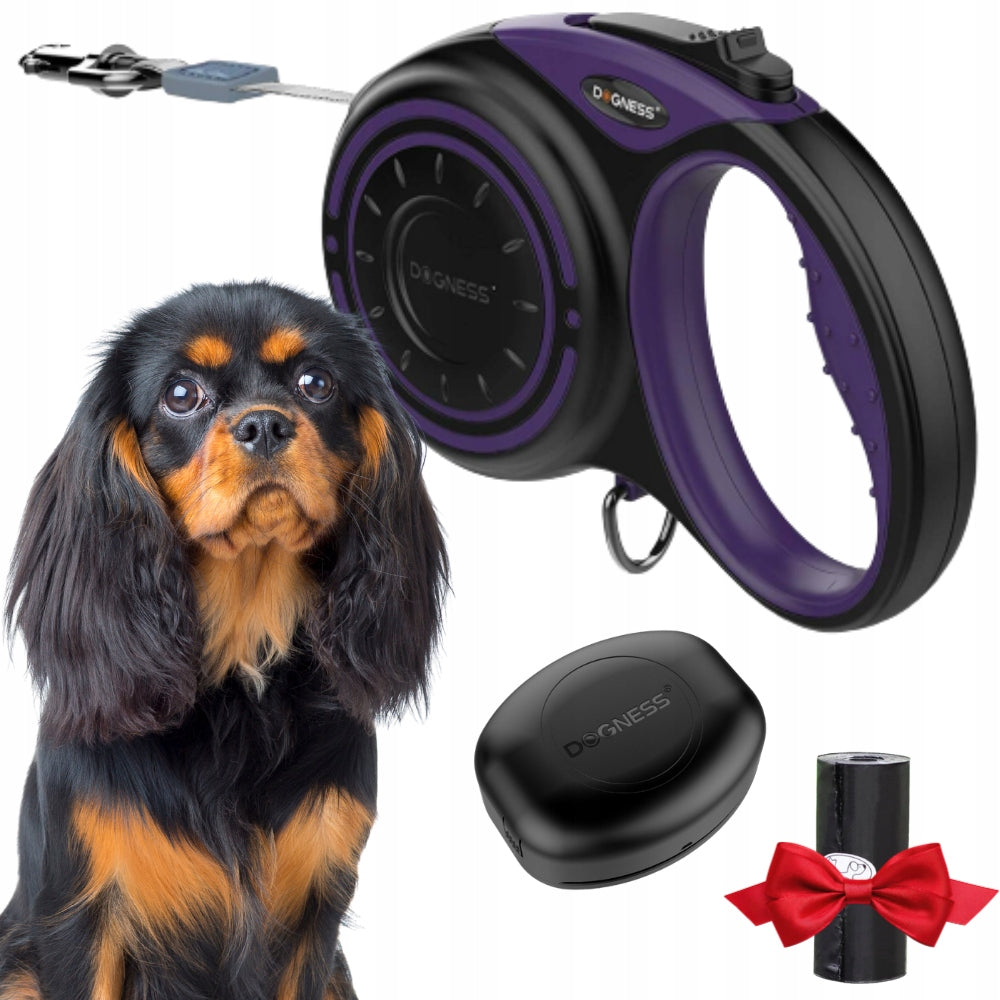 DOG LEASH automatic ROLLING TAPE DOGNESS 4m to 20 kg M + container