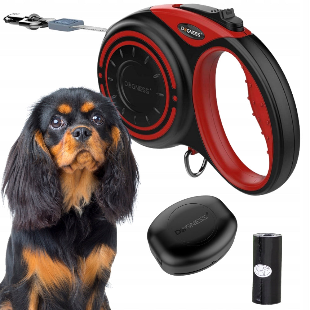 DOG LEASH automatic ROLLING TAPE + container DOGNESS 4m to 20 kg M