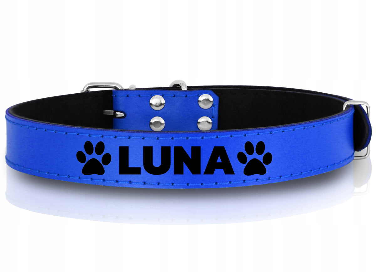 DOG LEATHER COLLAR WITH ENGRAVING ENGRAVED 48-62 XL Brand Reverse