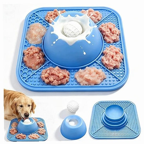 DOG LICKING MAT SILICONE 2IN1 BALL SUCTION CUPS FOR DOGS BOWL silicone