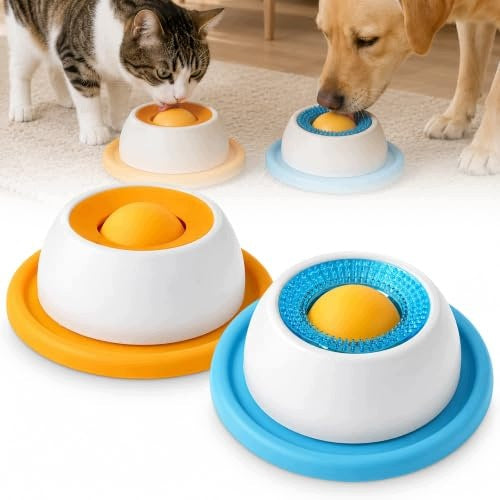DOG LICKING MAT SILICONE TOY INTERACTIVE BALL 2 PCS FOR HOME Brand no brand