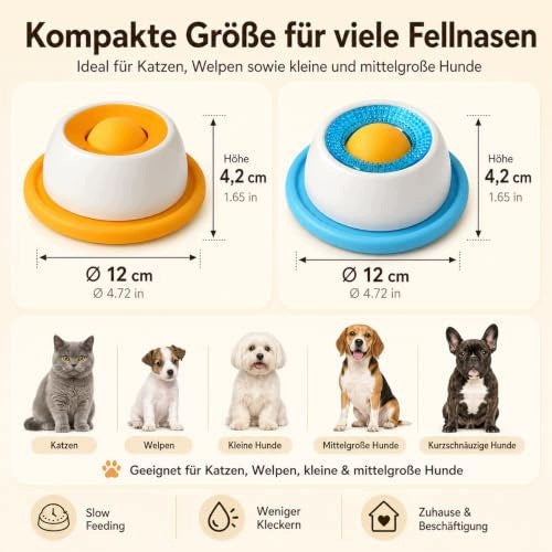 DOG LICKING MAT SILICONE TOY INTERACTIVE BALL 2 PCS FOR HOME Kind automatic feeder