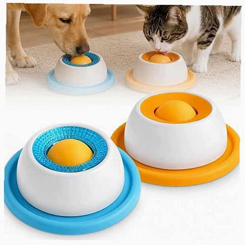 DOG LICKING MAT SILICONE TOY INTERACTIVE BALL 2 PCS FOR HOME