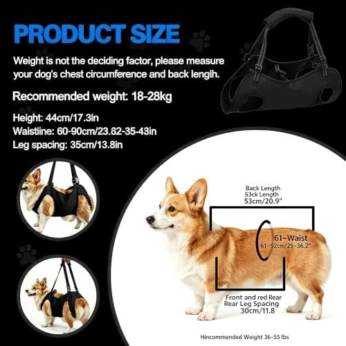 DOG LIFTING HARNESS L 18 27 5 KG FOR STAIRS AND FOR CAR Size other