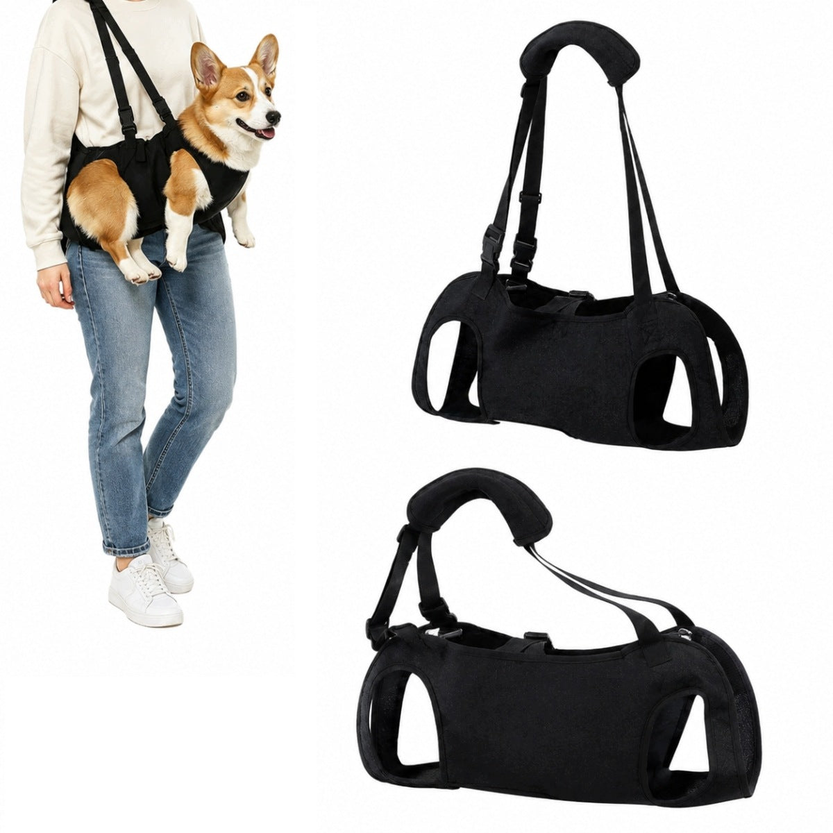 DOG LIFTING HARNESS WITH OXFORD ADJUSTABLE FOR BACK AND FRONT
