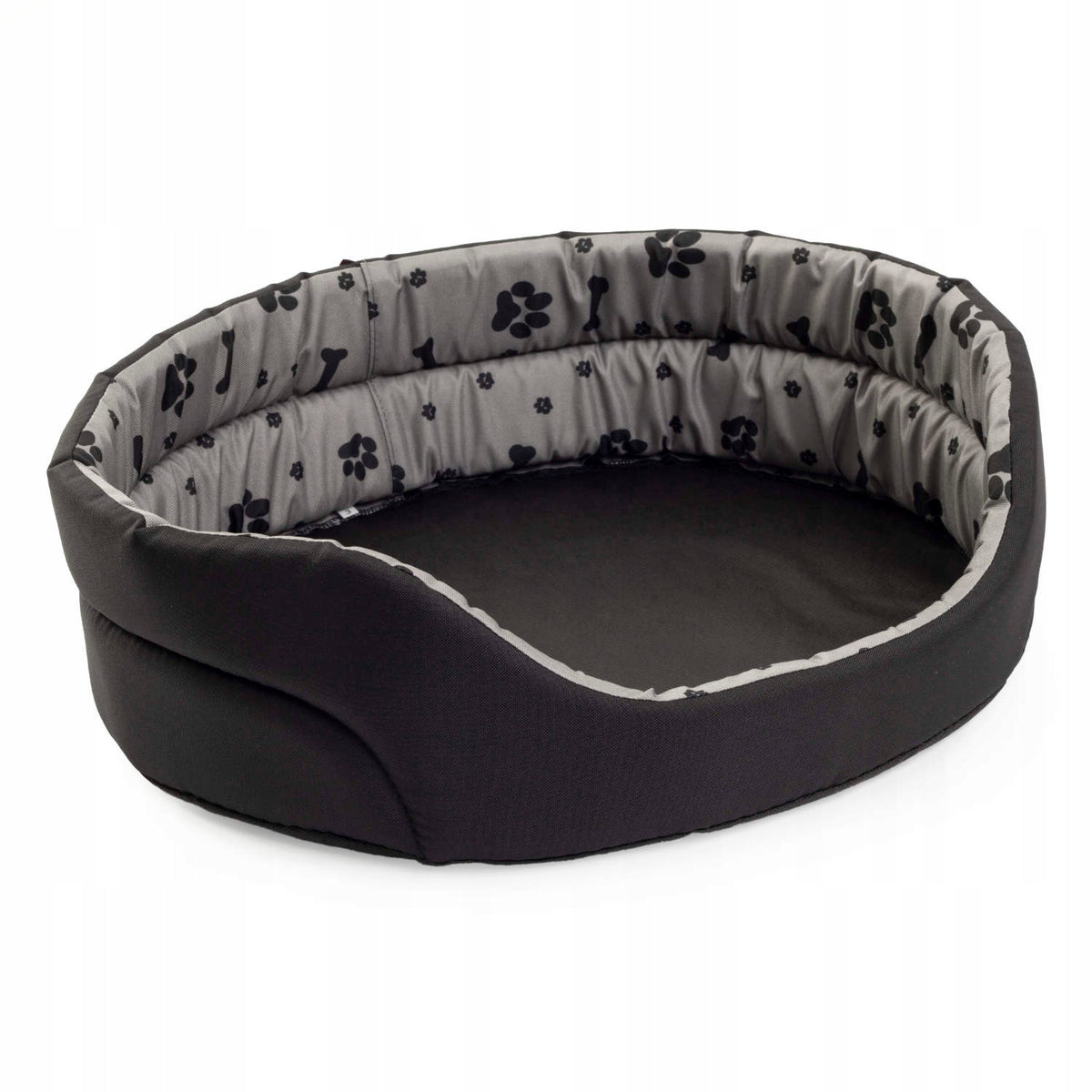 DOG MATTRESS BED 46x55 R3 BLACK AND GRAY WITH PAWS Brand MS Trade