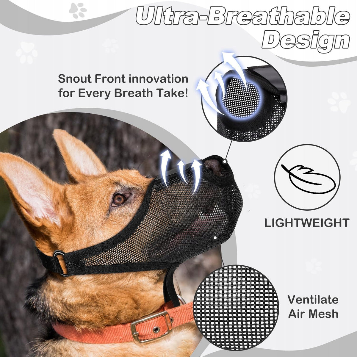 DOG MUZZLE BREATHABLE ADJUSTABLE BLACK SIZE M ANTI-BARKING Manufacturer code KAGANIEC DLA PSA