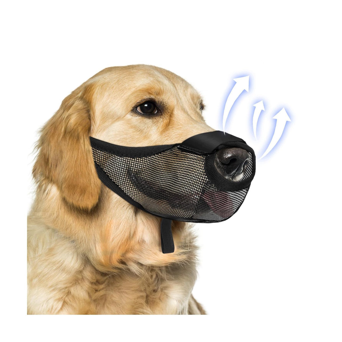DOG MUZZLE BREATHABLE ADJUSTABLE BLACK SIZE M ANTI-BARKING