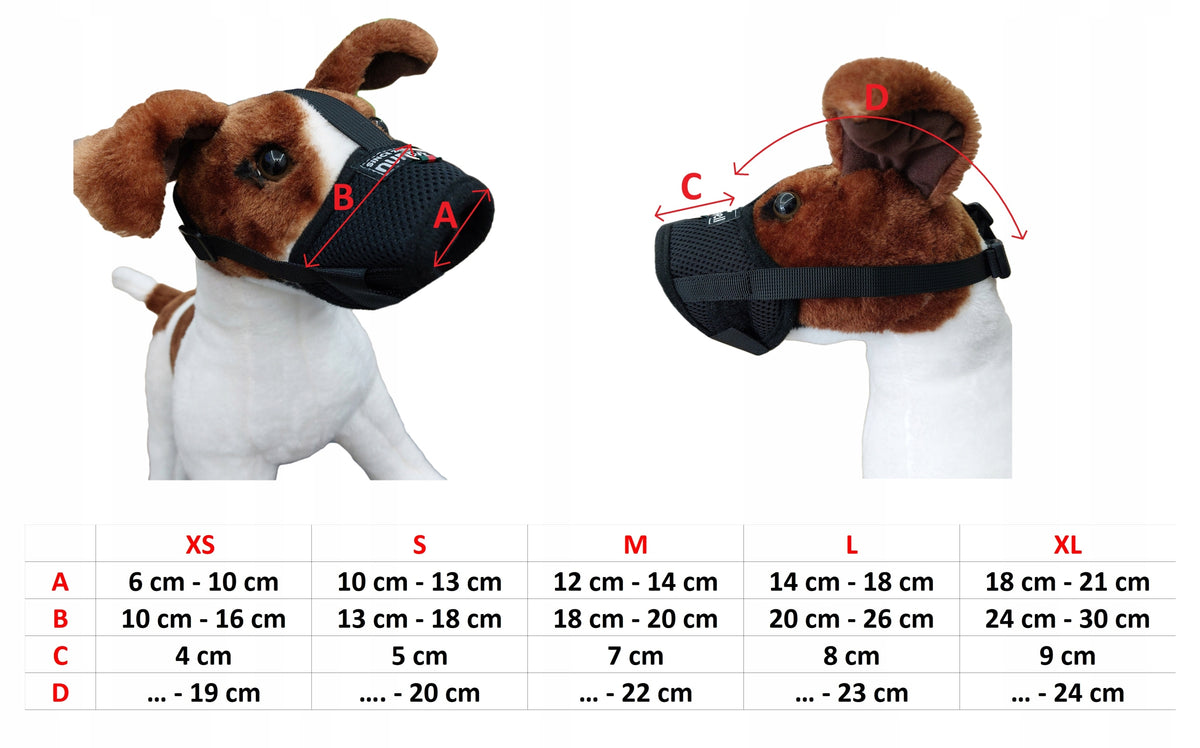 DOG MUZZLE BREATHABLE MATERIAL SAFE SMALL BEAGLE DACHSHUND M Packaging status original