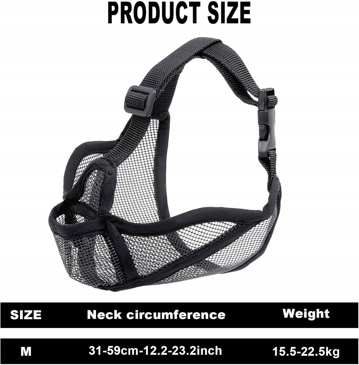 DOG MUZZLE BREATHABLE MESH ADJUSTABLE ALL BREEDS Manufacturer code KAGANIEC PIES ODDYCHAJĄCA SIATKA REGULOW