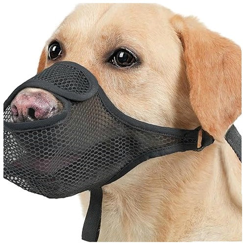 DOG MUZZLE BREATHABLE MESH SOFT ADJUSTABLE SAFETY