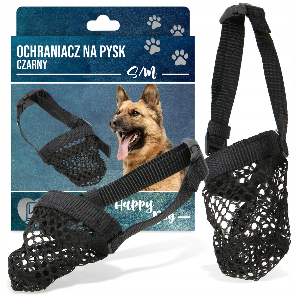 DOG MUZZLE M PHYSIOLOGICAL Material MESH ADJUSTABLE SAFE DD