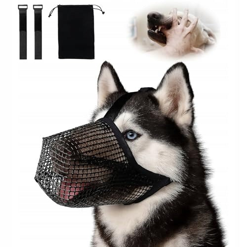 DOG MUZZLE MESH BREATHABLE ADJUSTABLE SIZE M BLACK Packaging status original