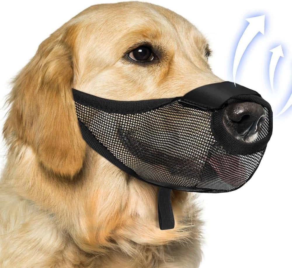 DOG MUZZLE MESH BREATHABLE SOFT ADJUSTABLE PREVENTS BITING