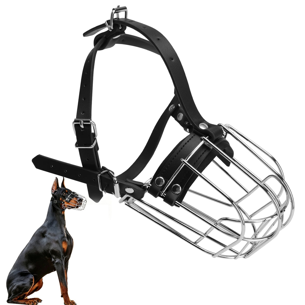 DOG MUZZLE PHYSIOLOGICAL ADJUSTABLE COMFORTABLE PLASTIC LARGE BLACK