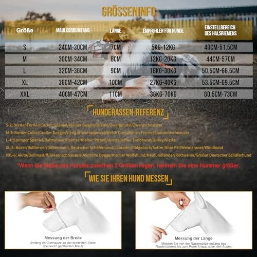 DOG MUZZLE SOFT ADJUSTABLE BREATHABLE SIZE M Manufacturer code B0CG5TH6Z7