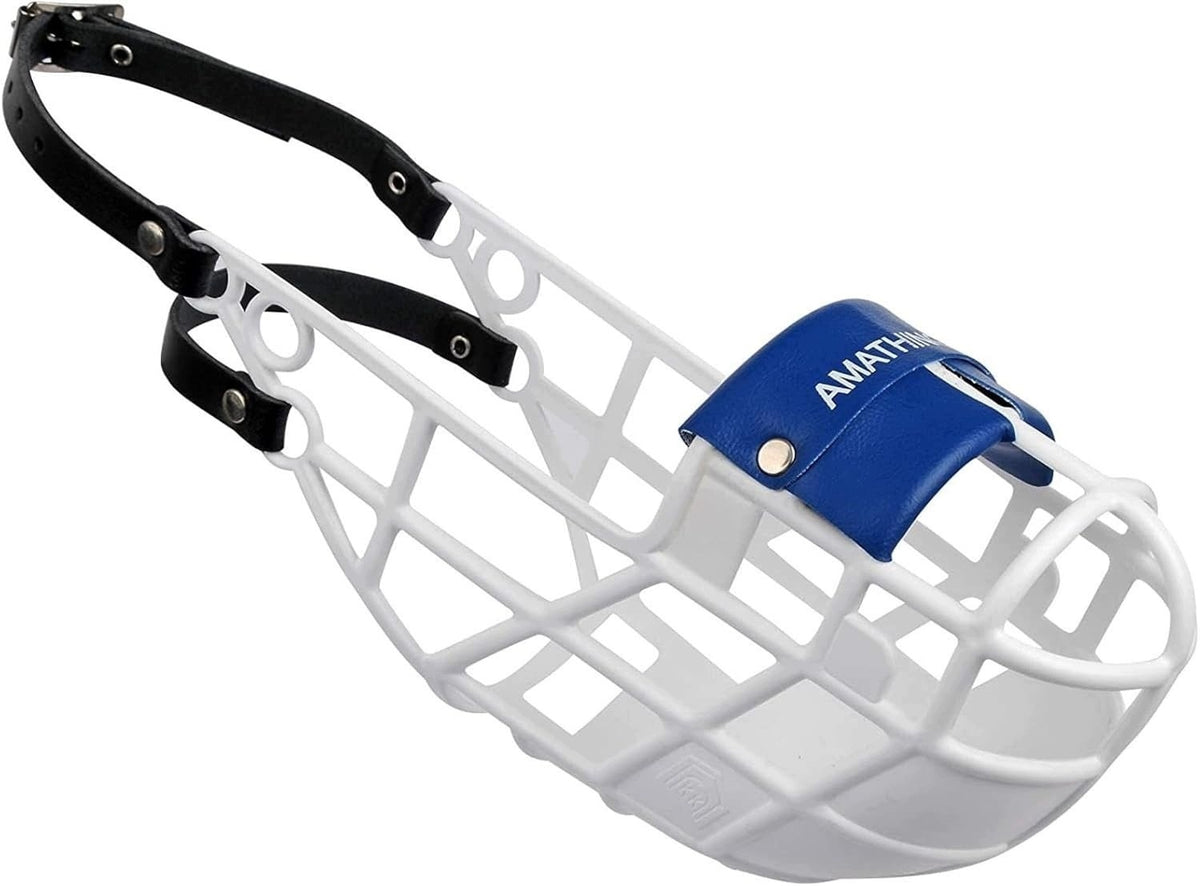 DOG MUZZLE SOFT ADJUSTABLE FOR DRINKING RUNNING AND TRANSPORTATION white