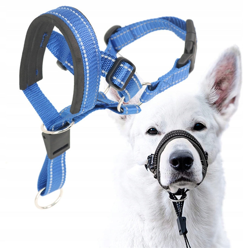 DOG MUZZLE TRAINING AGAINST PULLING ON WALKS ADJUSTABLE L