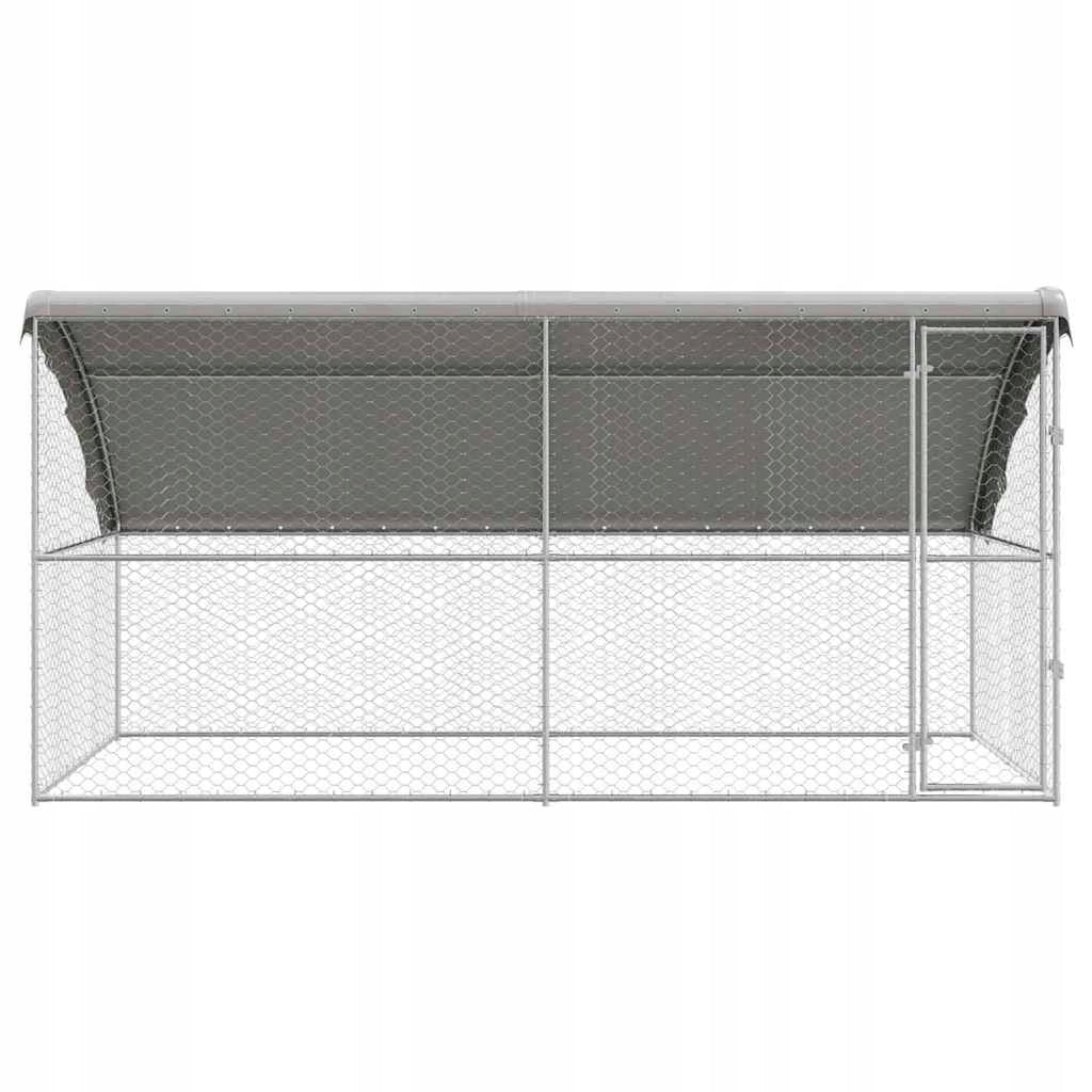 DOG PLAYPEN ENCLOSURE GALVANIZED STEEL LARGE SOLID4X2X2 M STEEL Brand VidaXL