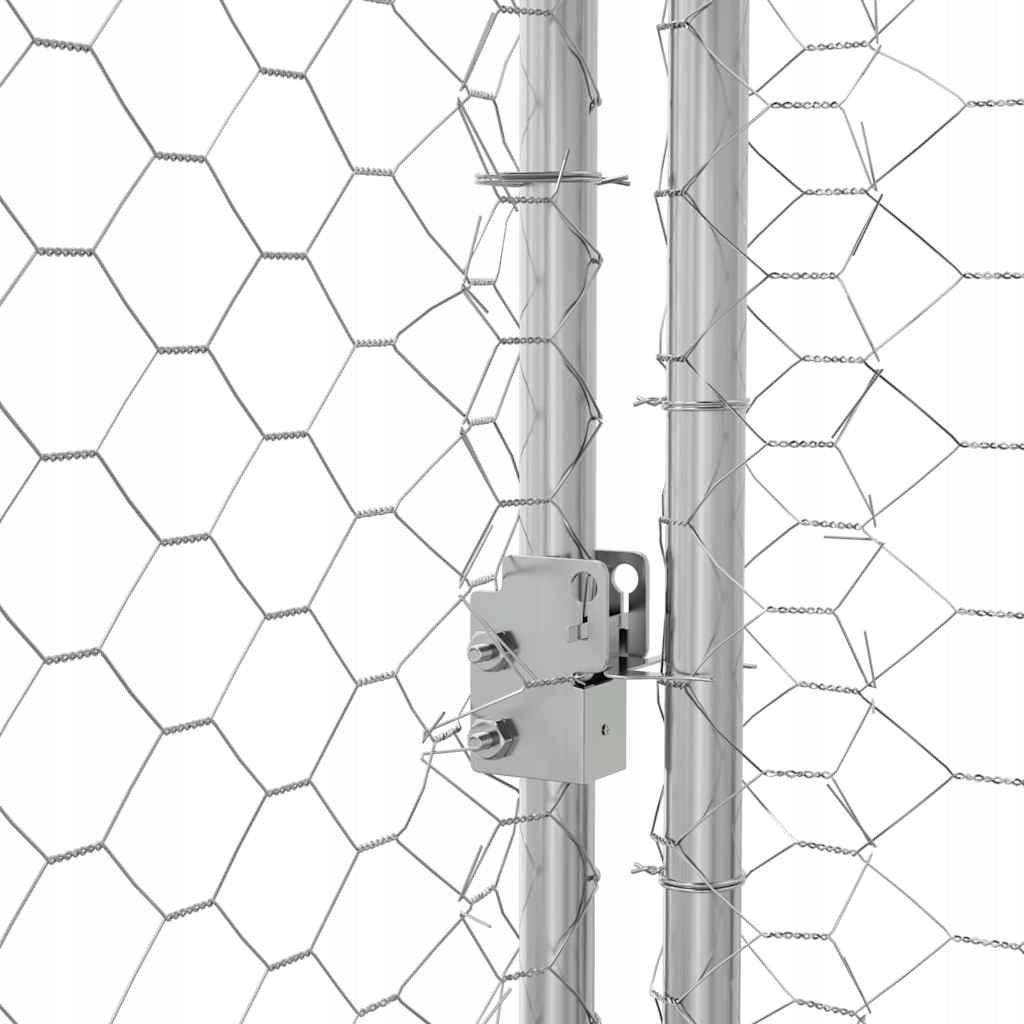 DOG PLAYPEN ENCLOSURE GALVANIZED STEEL LARGE SOLID4X2X2 M STEEL Product width 400 cm