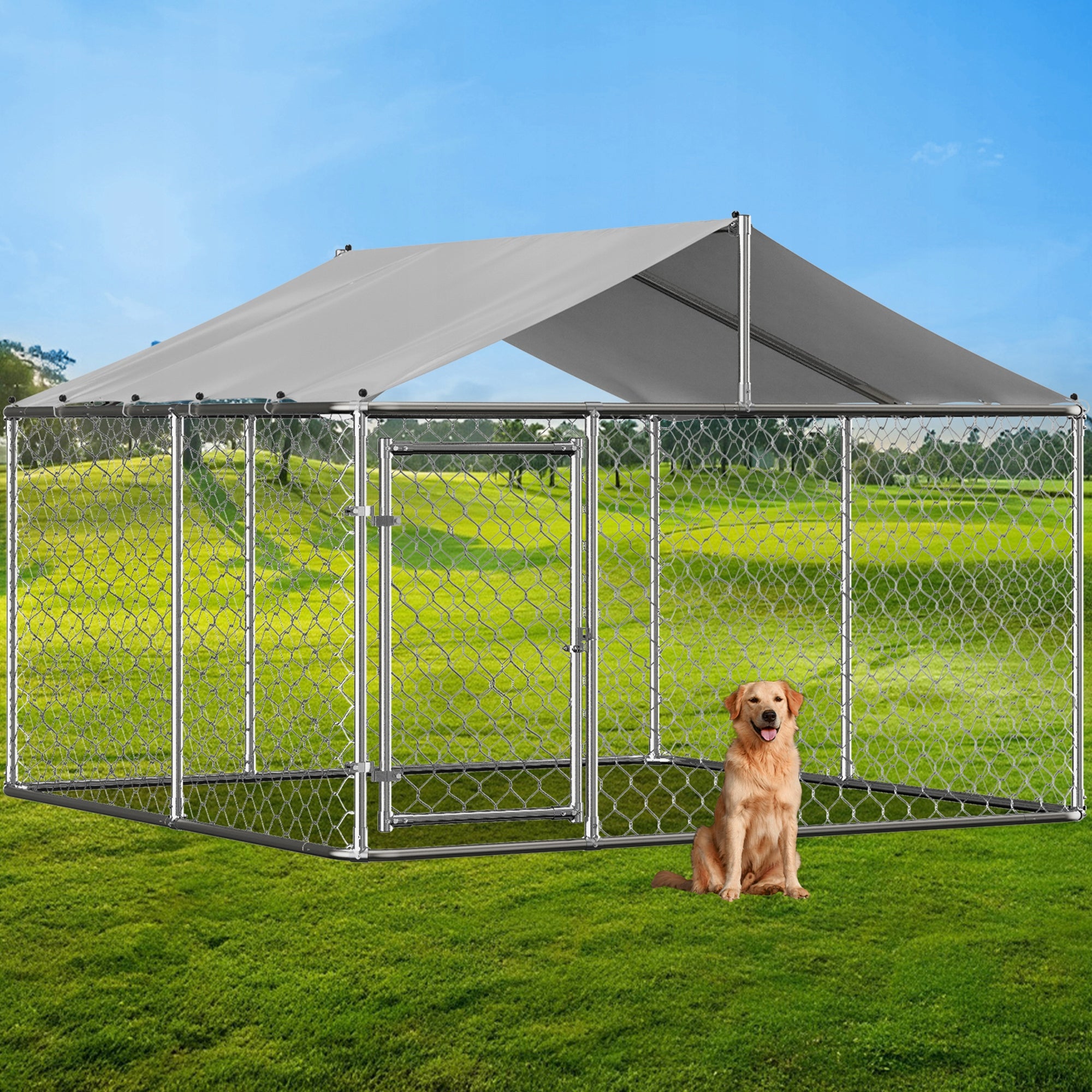 DOG PLAYPEN SPACIOUS WITH GALVANIZED STEEL ROOF AND SAFE GATE Manufacturer code Kojec dla psów -W3020S00021