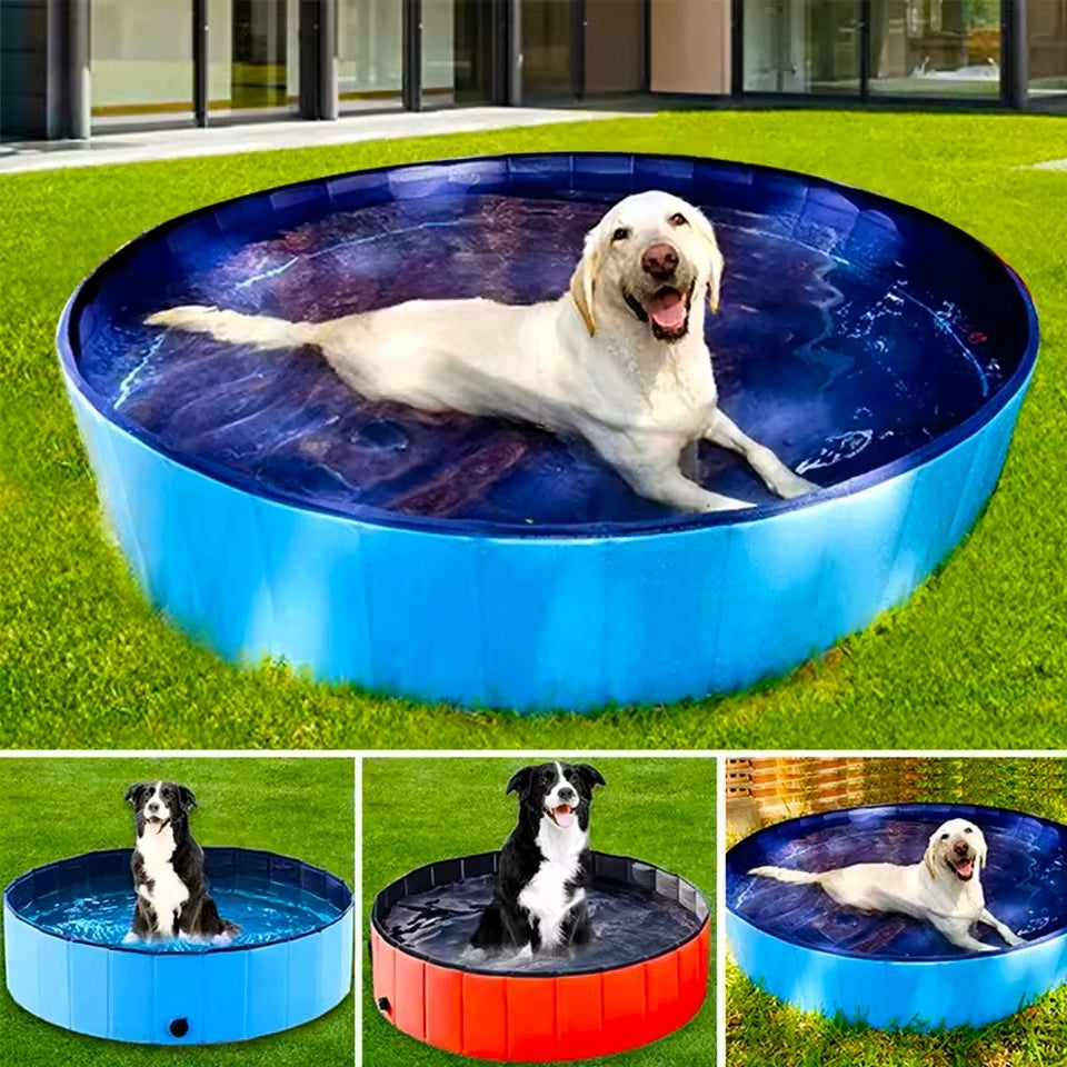 DOG POOL FOLDING GARDEN 80x30cm BLUE Length 80 cm