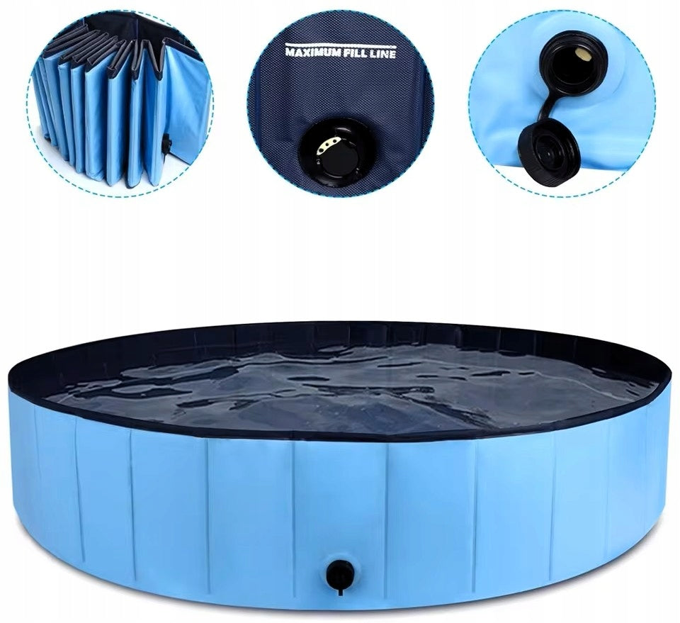 DOG POOL FOLDING GARDEN 80x30cm BLUE Volume 150 l
