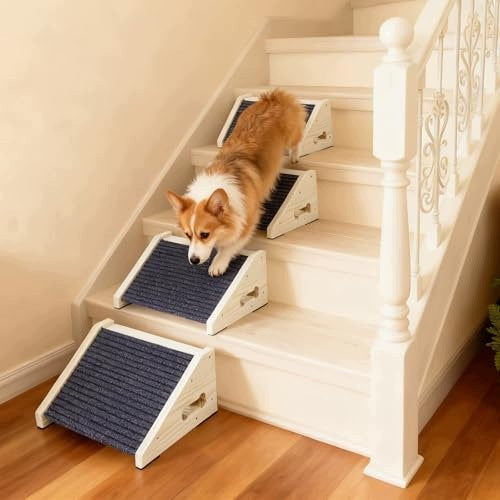 DOG RAMP WOODEN NON-SLIP ANIMAL STAIRS 4 PCS STEEL Brand no brand